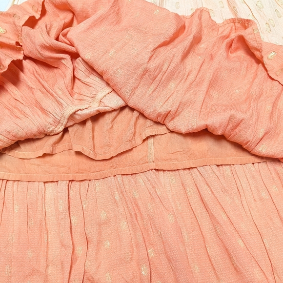 Sweet Magnolia Boho Peasant Orange Ombre Flutter Sleeve Tiered Maxi Dress - Picture 6 of 10